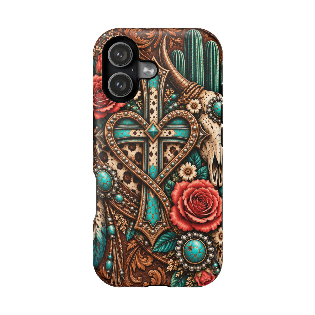 Western Heart & Turquoise Though Phone Case