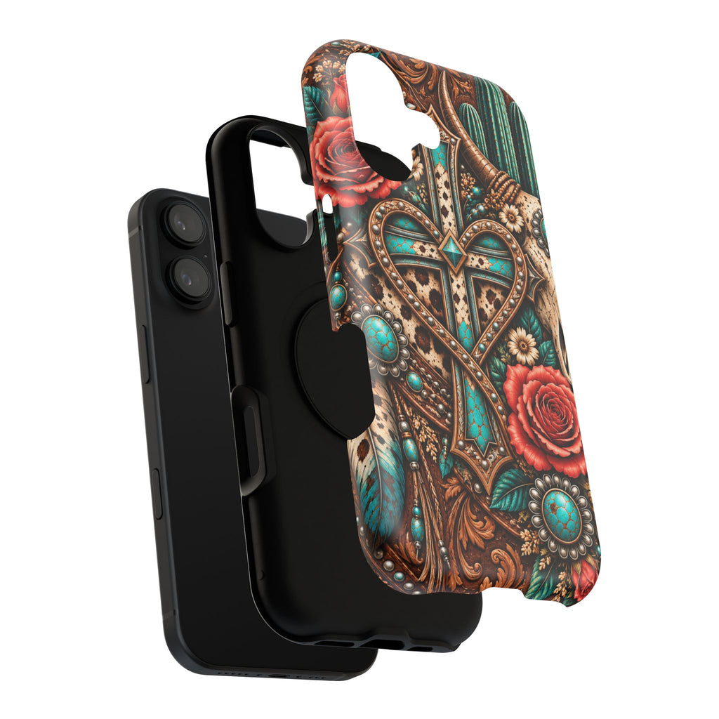 Western Heart & Turquoise Though Phone Case