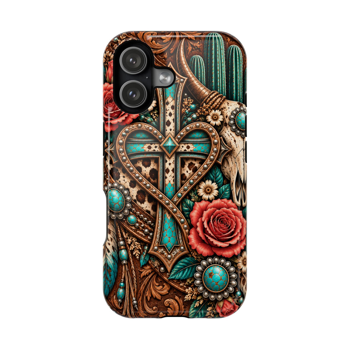 Western Heart & Turquoise Though Phone Case