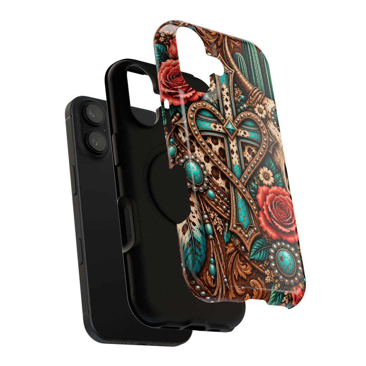 Western Heart & Turquoise Though Phone Case