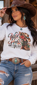 Wild Hearts Don’t Tame Easy Western Long sleeve Tee