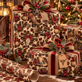 Wester Cowboy Christmas Wrapping Paper/ Brown Cow Print Holiday Gift Wrap