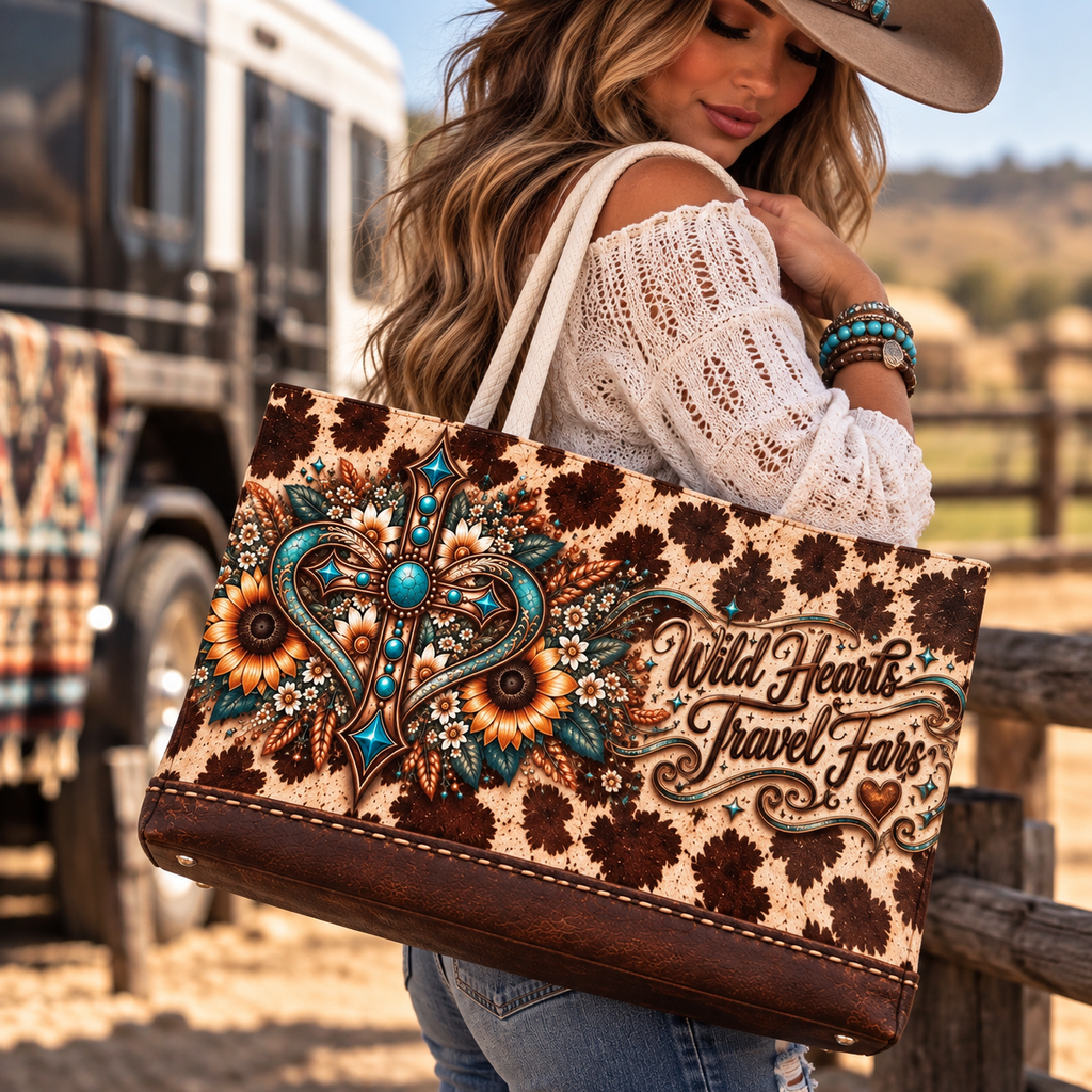 Crosswinds Darling Wild Hearts Travel Western Cow Print Weekender Bag