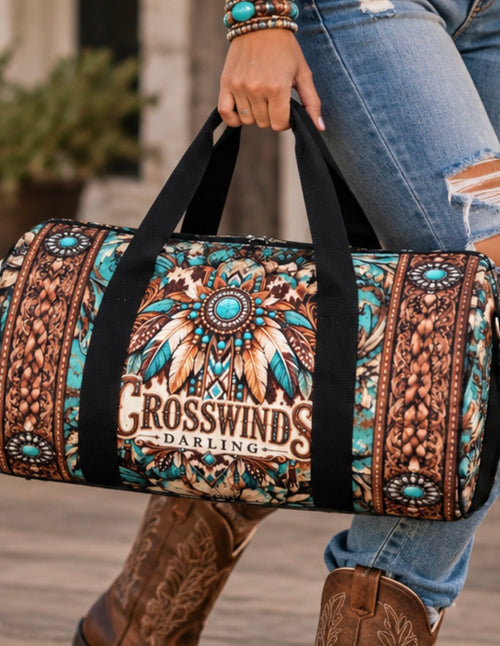 Crosswinds Darling Western Turquoise Duffel Bag/Cowgirl Travel Bag