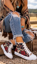 Midnight Rose Western High Top Sneakers