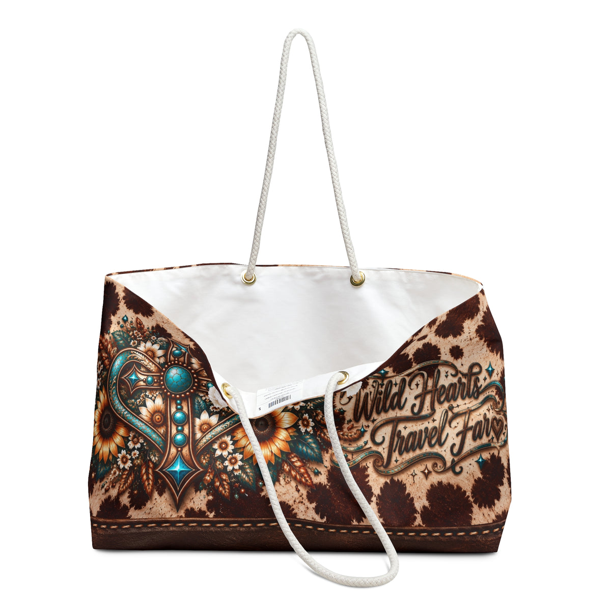 Crosswinds Darling Wild Hearts Travel Western Cow Print Weekender Bag