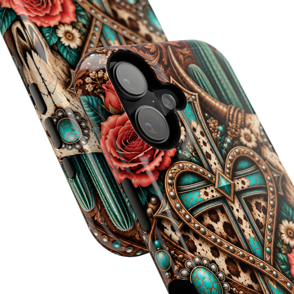 Western Heart & Turquoise Though Phone Case